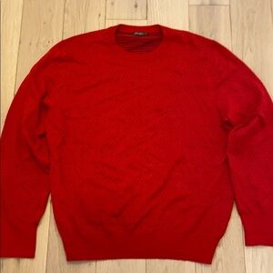 J. McLaughlin red sweater polka dot sweater